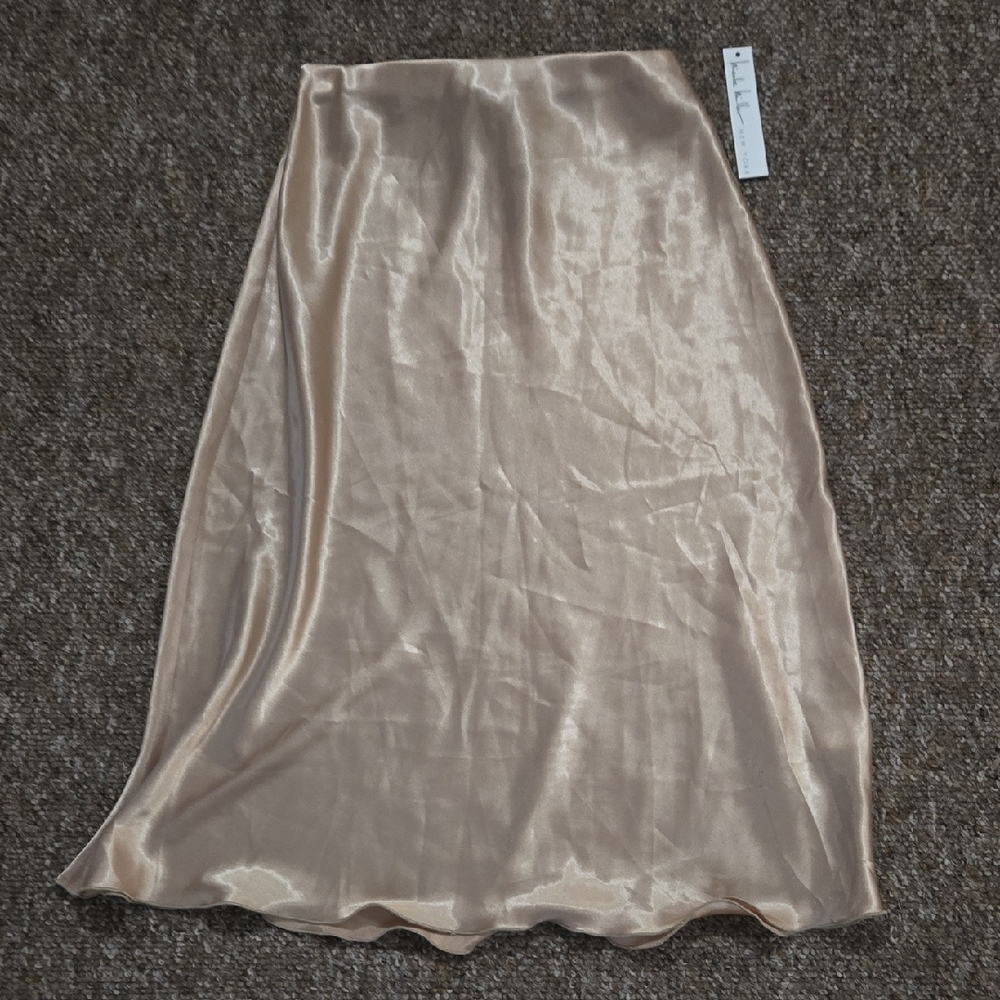 Elegant Gold Satin Skirt